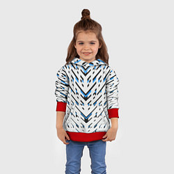 Толстовка-худи детская Black and blue stripes on a white background, цвет: 3D-красный — фото 2