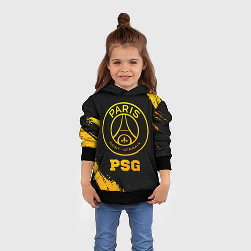 Детская толстовка PSG - gold gradient / 3D-Черный – фото 4