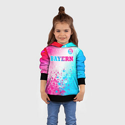 Толстовка-худи детская Bayern neon gradient style посередине, цвет: 3D-черный — фото 2