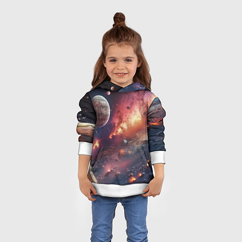 Детская толстовка Космический мир / 3D-Белый – фото 4