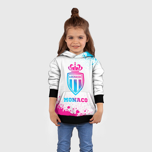 Детская толстовка Monaco neon gradient style / 3D-Черный – фото 4