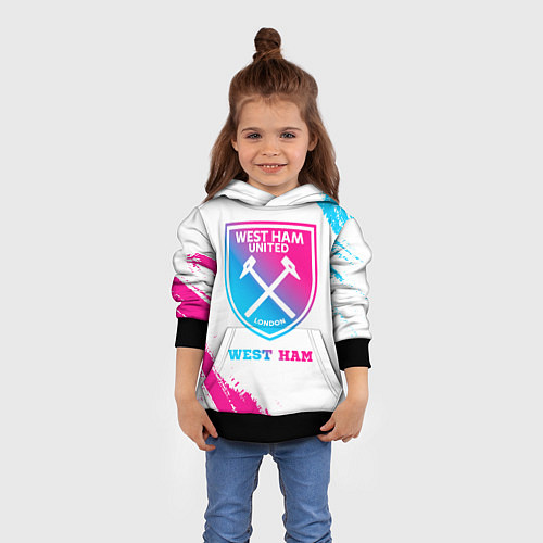 Детская толстовка West Ham neon gradient style / 3D-Черный – фото 4