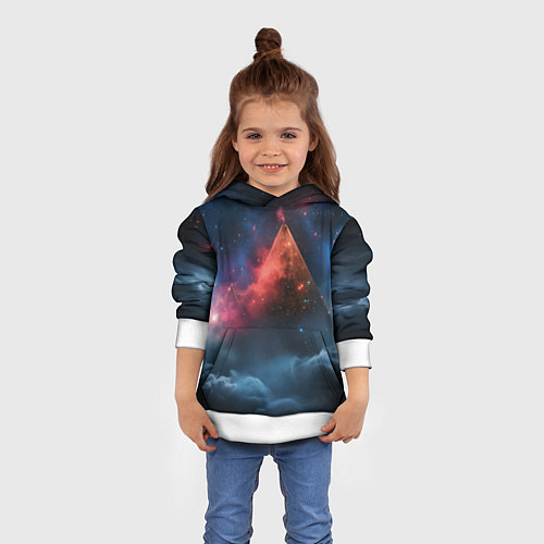 Детская толстовка Космическая абстракция пирамида / 3D-Белый – фото 4