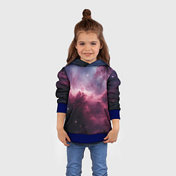 Толстовка-худи детская Абстрактный космос фантастика, цвет: 3D-синий — фото 2
