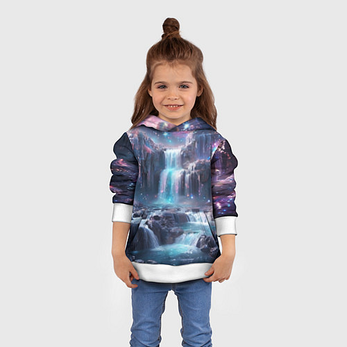 Детская толстовка Волшебный ночной водопад / 3D-Белый – фото 4