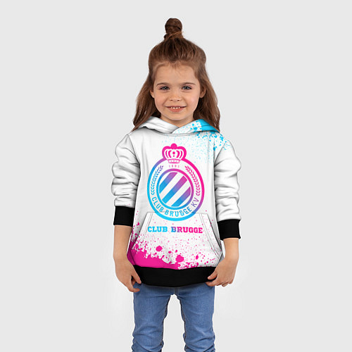 Детская толстовка Club Brugge neon gradient style / 3D-Черный – фото 4