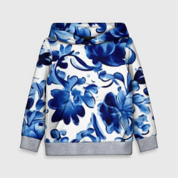 Детская толстовка Гжель акварель