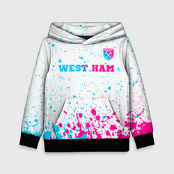 Толстовка-худи детская West Ham neon gradient style посередине, цвет: 3D-черный