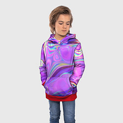 Толстовка-худи детская Неоновый розовый бензин, цвет: 3D-красный — фото 2