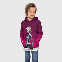 Толстовка-худи детская Beauty cyber Barbie - ai art fantasy, цвет: 3D-белый — фото 2