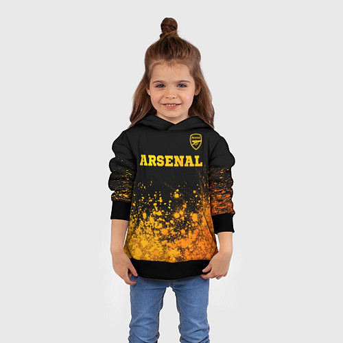 Детская толстовка Arsenal - gold gradient посередине / 3D-Черный – фото 4