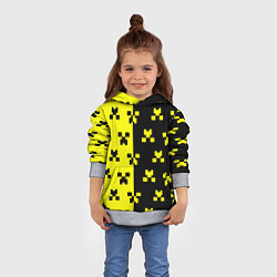 Толстовка-худи детская Minecraft logo brend online, цвет: 3D-меланж — фото 2