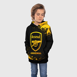 Толстовка-худи детская Arsenal - gold gradient, цвет: 3D-черный — фото 2