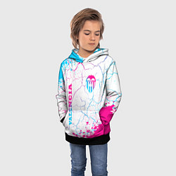 Толстовка-худи детская Valencia neon gradient style вертикально, цвет: 3D-черный — фото 2