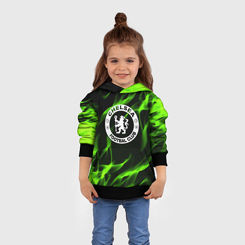 Детская толстовка Chelsea sport club fc fire / 3D-Черный – фото 4