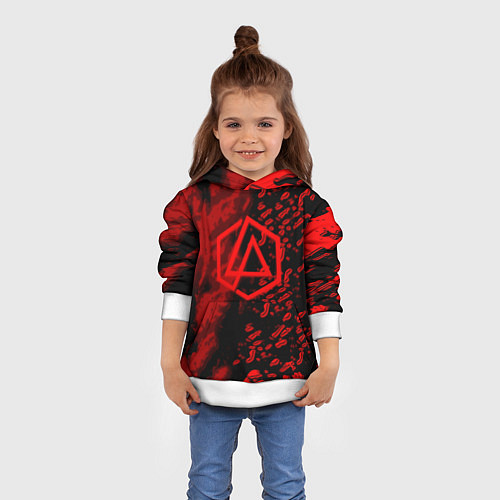 Детская толстовка Linkin park red logo / 3D-Белый – фото 4