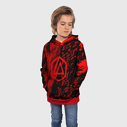 Толстовка-худи детская Linkin park red logo, цвет: 3D-красный — фото 2