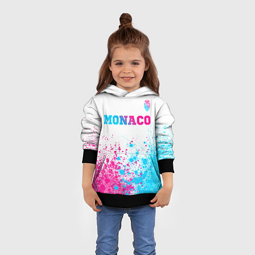 Детская толстовка Monaco neon gradient style посередине / 3D-Черный – фото 4