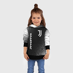 Толстовка-худи детская Juventus sport на темном фоне вертикально, цвет: 3D-черный — фото 2