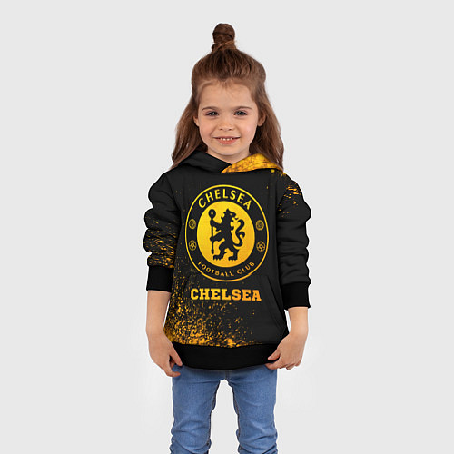 Детская толстовка Chelsea - gold gradient / 3D-Черный – фото 4