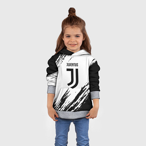 Детская толстовка Juventus краски / 3D-Меланж – фото 4