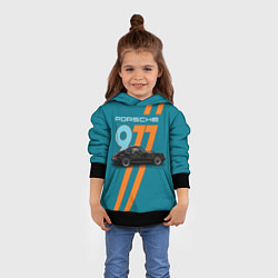 Толстовка-худи детская Порше немецкий спорткар, цвет: 3D-черный — фото 2