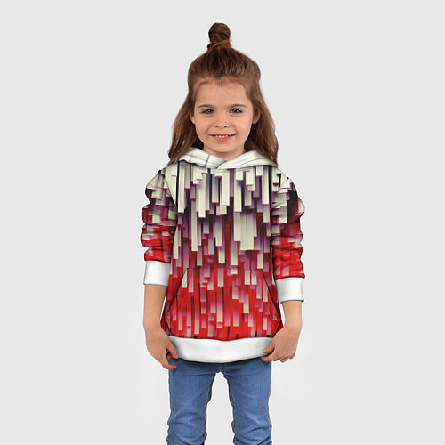 Детская толстовка Блоки-сталактиты с красной подсветкой / 3D-Белый – фото 4