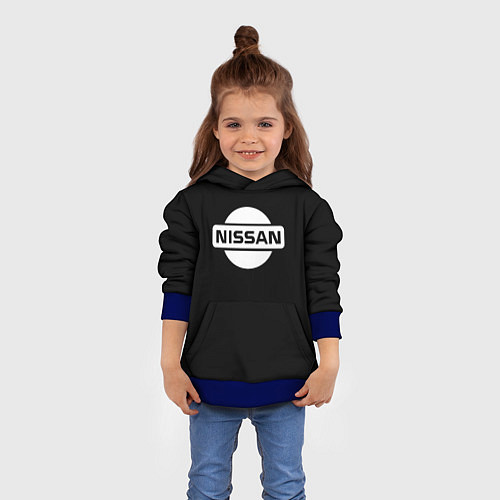 Детская толстовка Nissan logo white / 3D-Синий – фото 4