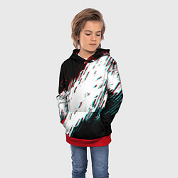 Толстовка-худи детская Glitch effect, цвет: 3D-красный — фото 2