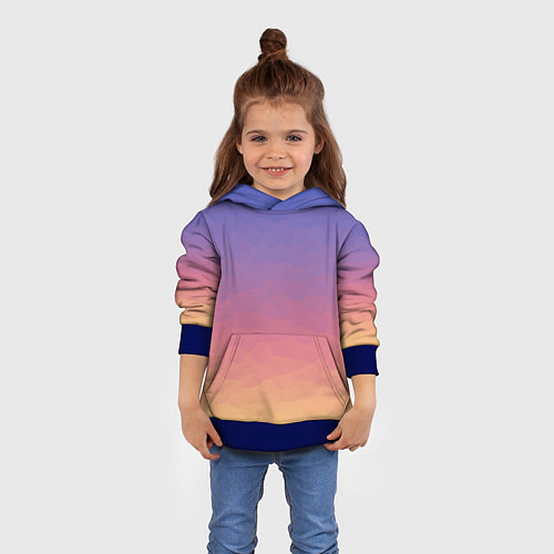 Детская толстовка Эффект рассвета градиентом с кристаллизацией / 3D-Синий – фото 4