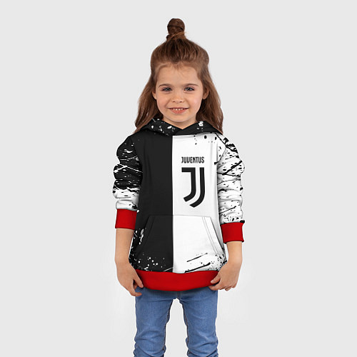 Детская толстовка Juventus краски текстура спорт / 3D-Красный – фото 4