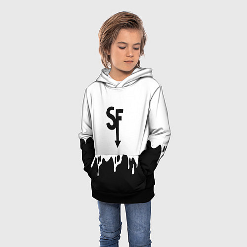 Детская толстовка Sally face разводы красок блэк / 3D-Черный – фото 3