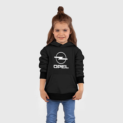 Детская толстовка Opel logo white / 3D-Черный – фото 4