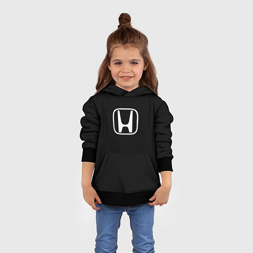 Детская толстовка Honda white logo / 3D-Черный – фото 4