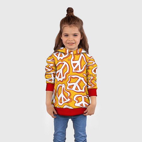 Детская толстовка Pattern peace / 3D-Красный – фото 4
