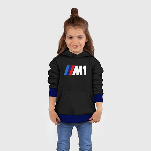 Детская толстовка BMW m1 logo / 3D-Синий – фото 4