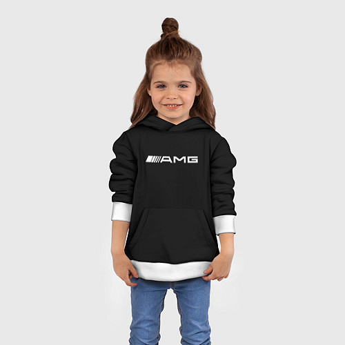 Детская толстовка Amg logo white / 3D-Белый – фото 4