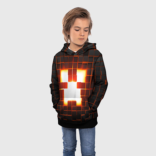 Детская толстовка Скин крипера майнкрафт / 3D-Черный – фото 3