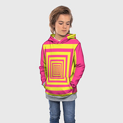 Толстовка-худи детская Желтые квадраты трансформация, цвет: 3D-меланж — фото 2