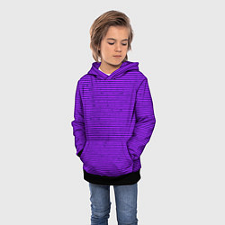 Толстовка-худи детская Сочный фиолетовый в полоску, цвет: 3D-черный — фото 2