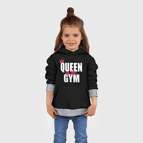 Детская толстовка Queen of the gym - crown / 3D-Меланж – фото 4