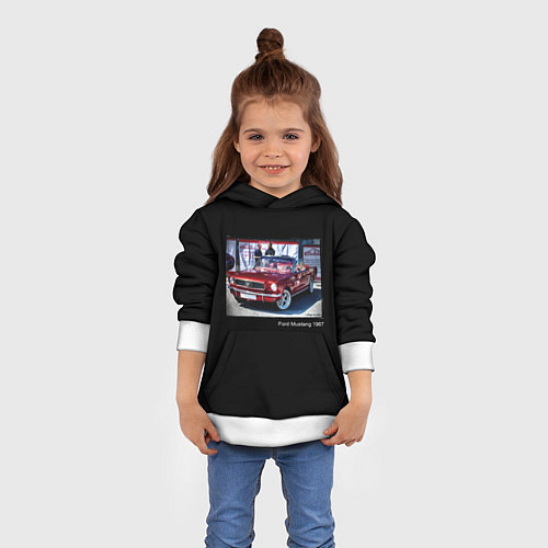 Детская толстовка Ford Mustang кабриолет модель 1967 года / 3D-Белый – фото 4