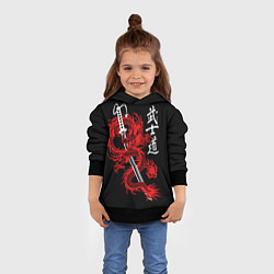 Толстовка-худи детская Путь воина - кодекс самурая, цвет: 3D-черный — фото 2