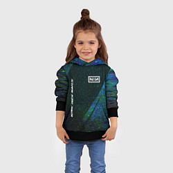 Толстовка-худи детская Nine Inch Nails glitch blue, цвет: 3D-черный — фото 2
