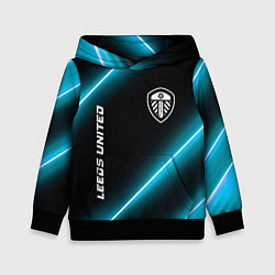 Толстовка-худи детская Leeds United неоновые лампы, цвет: 3D-черный