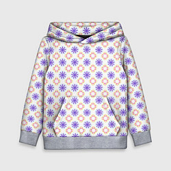 Толстовка-худи детская Красивый узор цветочки, цвет: 3D-меланж