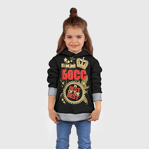 Детская толстовка Босс - лучший из лучших / 3D-Меланж – фото 4