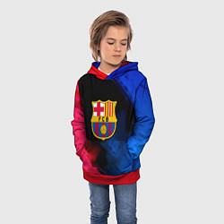 Толстовка-худи детская Barcelona fc club gradient smoke, цвет: 3D-красный — фото 2