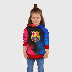 Толстовка-худи детская Barcelona fc club gradient smoke, цвет: 3D-красный — фото 2