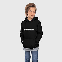 Толстовка-худи детская Hummer logo, цвет: 3D-меланж — фото 2
